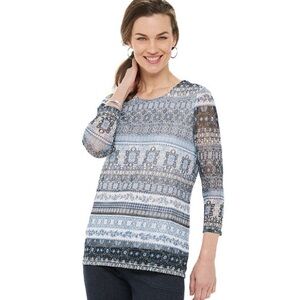 NEW Croft & Barrow 3/4 Sleeve Top, Size 2XL, Blue